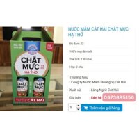 nước mắm chắt hạ thổ cá mực cát hải(1 lit)