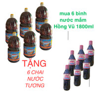 Nước mắm Hồng Vũ 1800ml 6 bình tặng 6 chai nước tương Phước Khang 450ml