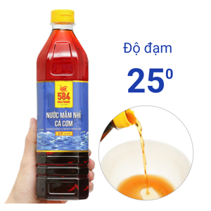 Nước mắm nhĩ cá cơm 584 Nha Trang 25 độ đạm chai 1 lít