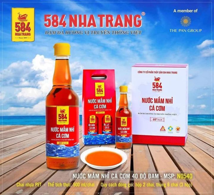 Nước mắm nhỉ cá cơm 584 Nha Trang 30 độ đạm chai 500ml