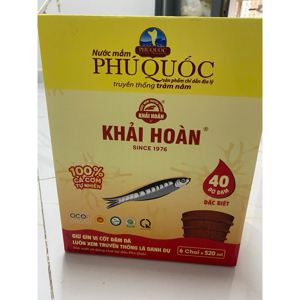 Nước mắm Phú Quốc Khải Hoàn - 40 độ đạm, Thùng 6 chai 520ml