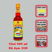 [Nước mắm Phú Quốc] Nước Mắm Cá Cơm Đại Đức Độ Đạm 35N Chai Thuỷ Tinh 500ml Nguyên Chất Truyền Thống Sạch