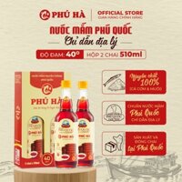 Nước mắm Phú Quốc Phú Hà 40 độ đạm - Hộp 2 chai 510ml