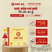 Nước mắm Phú Quốc Phú Hà 43 độ đạm - Hộp 6 chai 60ml