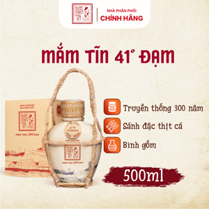 Nước mắm Rin nguyên chất Tĩn 41 độ đạm bình gốm 500ml