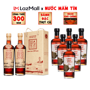 Nước mắm Tĩn Phan Thiết nhãn đỏ 500ml 40 độ đạm – thùng 6 chai