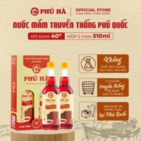 Nước mắm truyền thống Phú Quốc Phú Hà 40 độ đạm - Hộp 2 chai 510ml
