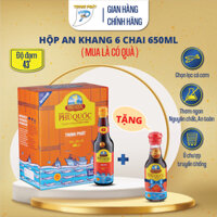 Nước mắm truyền thống Phú Quốc Thịnh Phát  43 độ đạm thơm ngon đặc vị cá - hộp An Khang 6 chai 650ml