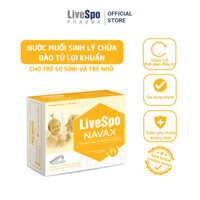 Nước muối sinh lý chứa bào tử lợi khuẩn LiveSpo Navax Kids - Dành cho trẻ sơ sinh và trẻ em 5 ống x 5ml