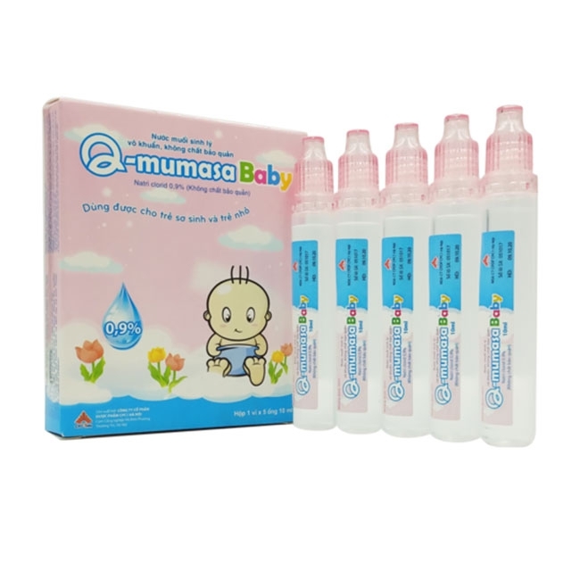 Nước muối sinh lý vô khuẩn cho bé Q - Mumasa Baby Hộp 5 ống