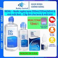 Nước ngâm lens Renu 355ml/120ml/60ml - Nước nhỏ mắt Renu 8ml - Bausch & Lomb - USA - Buddy Central