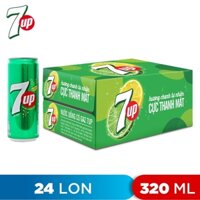 Nước ngọt có gas 7Up - Thùng 24 lon 235ml