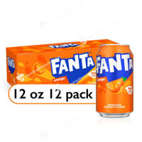 Nước Ngọt Có Gas Vị Cam Fanta Orange Soda Fruit Flavored Soft Drink, Lon 355 mL (12 Fl. Oz.), Lốc 12 Lon