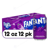 Nước Ngọt Có Gas Vị Nho Fanta Grape Soda Fruit Flavored Soft Drink, Lon 355 mL (12 Fl. Oz.), Lốc 12 Lon
