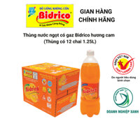 Nước Ngọt Có Gaz Bidrico Hương Cam Giải Khát ( Thùng 12 chai 1.25L )