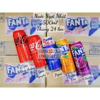 Nước Ngọt  Coca /pepsi/Fanta Nhật 500ml (Thùng 24 lon) Lý Mai