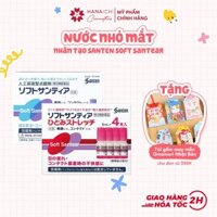 Nước nhỏ mắt nhân tạo Santen Soft Santer 2 màu xanh và hồng hộp 4 lọ - Nội Địa Nhật