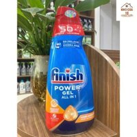 Nước rửa bát chuyên dụng Finish All in 1 Max Power – Gel – chai 1L – Sạch dầu mỡ, bóng loáng, an toàn cho máy rửa bát !