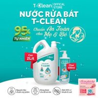 Nước rửa bát T-Clean 750ml – 95% thành phần tự nhiên, không mùi hóa chất, diệt 99% vi khuẩn E.coli. Dùng an toàn cho mẹ & bé. Sạch sâu – không khô tay – hàng Việt chất lượng cao.