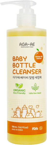 Nước rửa bình sữa AGA-AE hương cam - Chai 500ml (Giao bao bì ngẫu nhiên)