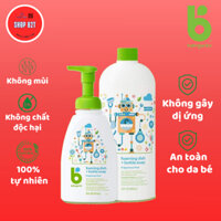 Nước rửa bình sữa không mùi cho bé Babyganics Foaming Dish & Bottle Soap của Mỹ