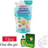 Nước rửa bình sữa Pigeon hương Tự Nhiên túi 650ml - Phiên Bản Mới - Tặng 1 chai dầu gió xanh 24ml