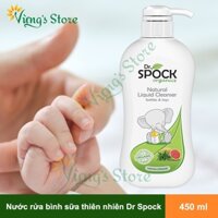 Nước rửa bình sữa trẻ em Organic an toàn Dr Spock dung tích 450ml (Chứng nhận hữu cơ USDA Organic)