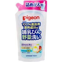 Nước rửa bình sữa và rau quả Pigeon của Nhật Bản túi 700ml