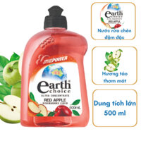 Nước rửa chén bát đậm đặc diệt khuẩn hữu cơ earth choice hương táo 500ml - NK Úc