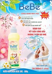 Nước rửa chén BeBe Gre 800g – Hương chanh