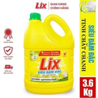 NƯỚC RỬA CHÉN LIX CHANH CAN 3.6KG NC360 SIÊU ĐẬM ĐẶC SIÊU SẠCH DIỆT KHUẨN BẢO VỆ DA TAY