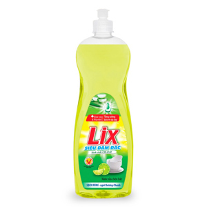 Nước rửa chén Lix Vitamin E hương Chanh chai 400g