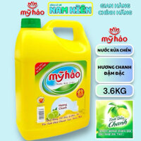 Nước Rửa Chén Mỹ Hảo Đậm Đặc Hương Chanh - Can 3.6kg ( Tặng 1 Chai 390g)