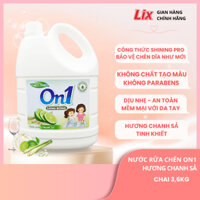 Nước rửa chén ON1 hương Chanh sả 3.6kg N5203 không hại da tay