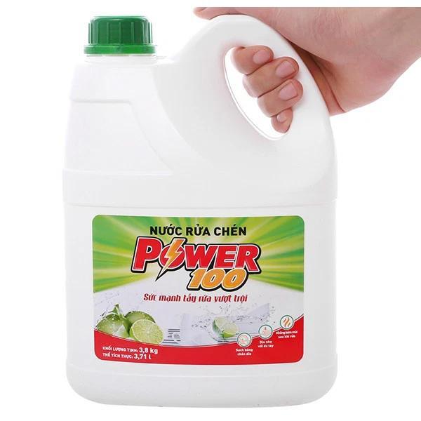 Nước rửa chén POWER100 hương chanh can 3.71 lít (3.8L)
