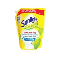 Nước rửa chén Sunlight Chanh 100 đánh bay dầu mỡ túi 3.5kg