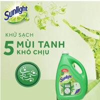 Nước rửa chén Sunlight Extra trà xanh khử 5 mùi tanh can 3.48 lít