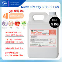 Nước Rửa Tay BIOS Can 5 Kg - Xà phòng, Xà bông rửa tay tạo bọt, Mềm mịn da tay, Hương dịu nhẹ (Lavender/Phấn/Dâu/Táo)