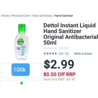 Nước rửa tay khô Dettol 50ml