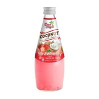 Nước Sữa Dừa & Thạch Dừa Hương Dâu, Coconut Milk Drink with Nata de Coco, Strawberry Flavor (290ml) - COCO ROYAL
