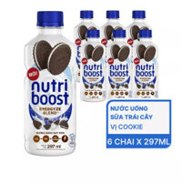Nước sữa trái cây vị cookie Nutri Boost chai 297ml (6 Chai)