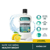Nước súc miệng giúp răng trắng sáng tự nhiên Listerine Healthy Bright Mouthwash 250ml