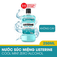 Nước súc miệng không cay giúp hơi thở thơm mát Listerine Cool Mint Zero - Dung tích 250ml