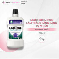 Nước súc miệng làm trắng sáng răng tự nhiên Listerine Healthy Bright vị chanh muối 750ml