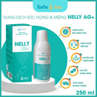 Nước Súc Miệng Nelly Ag+ 250ml - Dung Dịch Súc Họng, Giảm Đau Họng, Vệ Sinh Răng, Kháng Khuẩn