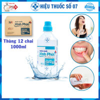 Nước súc miệng, Nước muối sinh lý Vĩnh Phúc Premium tinh chất nano bạc, chai 500m/1000ml (đơn giá thùng)