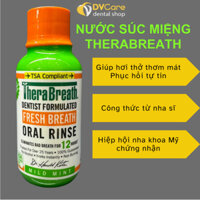 Nước súc miệng TheraBreath Fresh Breath Mild Mint kiểm soát hôi miệng, hơi thở có mùi chai 88.7ml [dvcareshop]