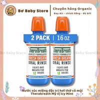 Nước súc miệng TheraBreath thơm miệng, ngừa sâu răng, giảm viêm lợi, tụt lợi vị 𝐈𝐜𝐲 𝐌𝐢𝐧𝐭 (Bay Air - Đủ Bill)