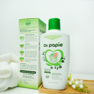 Nước tắm gội thảo dược organnic Dr.papie chai 230ml (0-3 tuổi)