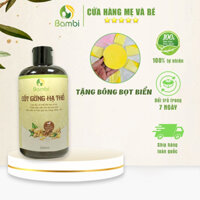 Nước tắm gừng hạ thổ tự nhiên giữ ấm, đẹp da cho mẹ và bé BAMBI chai 500ml và 1Lit - Tặng bông bọt biển